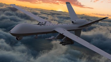 MQ-9 Biçici insansız savaş uçağı görev başında.