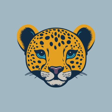 Leopar başı, renkli illüstrasyon logo olarak kullanılabilir