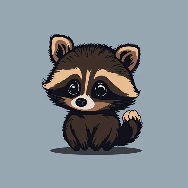 Cartoon Illustration Baby Racoon Cute Animal — Stock Vector