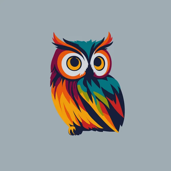 Illustration Cute Owl Cartoon Image Can Use Logo — Stock Vector