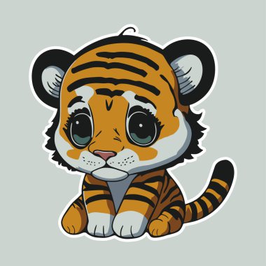 Bebek kaplanın çizgi filmi, şirin hayvan.