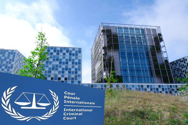 Hague, Netherlands, May 7 2022: The International Criminal Court. ICC has jurisdiction to prosecute individuals for the crimes of genocide, crimes against humanity, war and aggression crimes 