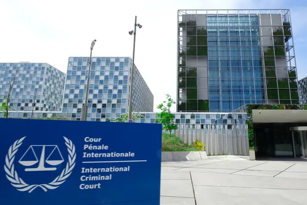 stock image Hague, Netherlands, May 7 2022: The International Criminal Court. ICC has jurisdiction to prosecute individuals for the crimes of genocide, crimes against humanity, war and aggression crimes 