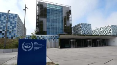 Lahey, Hollanda, 7 Mayıs 2022: Uluslararası Ceza Mahkemesi. ICC 'nin şahısları soykırım, insanlığa karşı suç, savaş ve saldırganlık suçlarından kovuşturma yetkisi bulunuyor 
