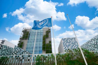 Lahey, Hollanda, 29 Mayıs 2023: Uluslararası Ceza Mahkemesi. ICC 'nin şahısları soykırım, insanlığa karşı suç, savaş ve saldırganlık suçlarından kovuşturma yetkisi bulunuyor 