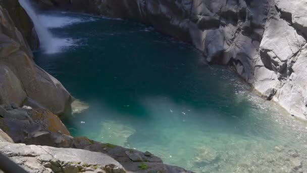 Wasserfall Den Bergen Wasserfall Roffla Schlucht Von Roffla Rofflafall Rofflaschlucht — Stockvideo