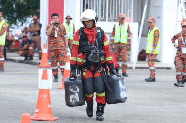 Terengganu 14 Eylül 2023. Terengganu 'da itfaiyeciler için yetenek yarışması düzenlendi.. 