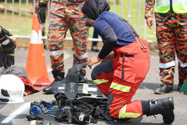 Terengganu September 2023 Competence Skills Competition Firefighters Held Terengganu Terengganu — Stock Photo, Image