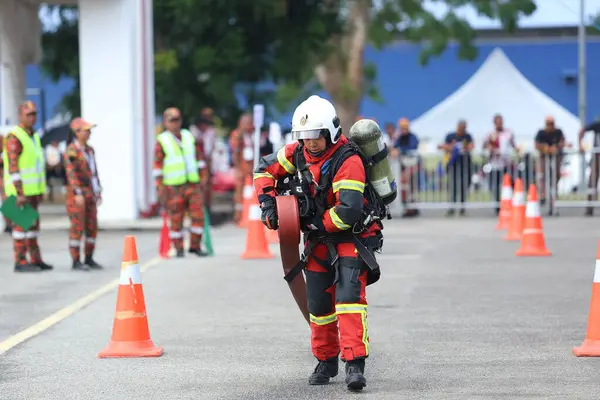 Terengganu September 2023 Der Kompetenzwettbewerb Für Feuerwehrleute Fand Terengganu Statt — Stockfoto