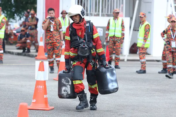 Terengganu September 2023 Competentievaardigheidswedstrijd Voor Brandweerlieden Vond Plaats Terengganu — Stockfoto