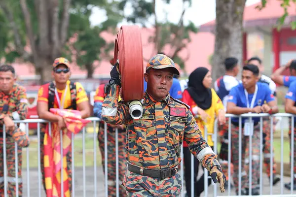 Terengganu September 2023 Competence Skills Competition Firefighters Held Terengganu — Stock Photo, Image