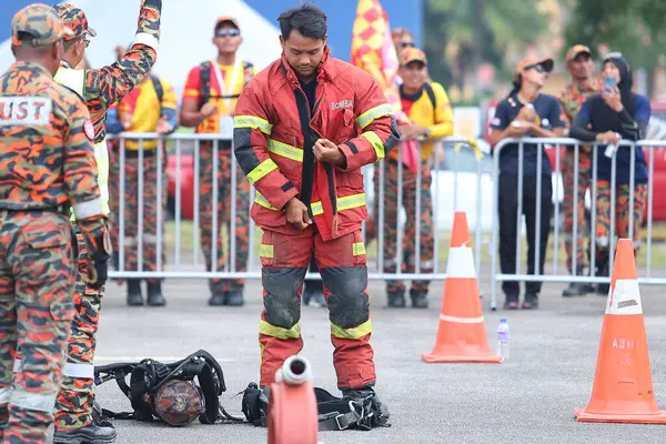 Terengganu September 2023 Competence Skills Competition Firefighters Held Terengganu — Stock Photo, Image