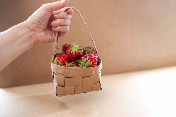 Basket Paper Craft Recycled Waste Paper Bag Diy Step Step — Stock Photo, Image