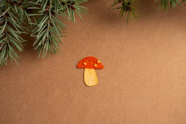 Mandalina kabuğundan yapılmış mantar, DIY, üst görünüm