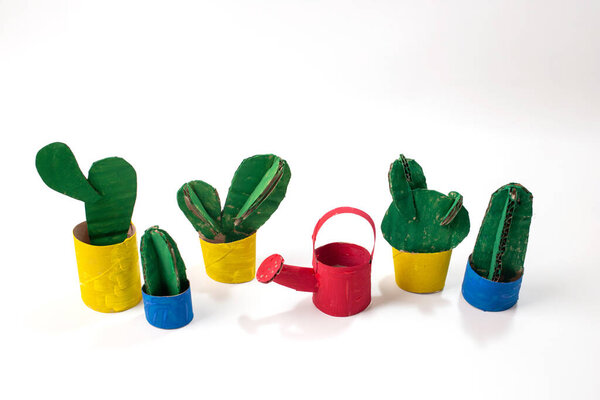 бумага сочный кактус завод корабль на белом фоне