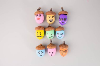  Palamutların kahverengi şapkaları vardır ve mavi, sarı, turuncu, yeşil ve pembe gibi renklerle boyanırlar. Yüz ifadeleri mutluluk, göz kırpma, hüzün ve şaşkınlık arasında değişmektedir.