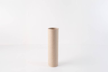 Yaratıcı DIY projesi için malzeme olarak boş kağıt havlu ruloları. Eğitici, ön görüş, sürecin bir parçası. Çevre dostu el sanatları ve yükselen sanat fikirleri için mükemmel..