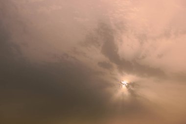 Sky, with diffused sun clouds colourful