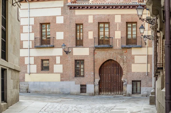 Архитектура Площади Plaza Villa Старом Городе Мадрид Испания Один Главных — стоковое фото