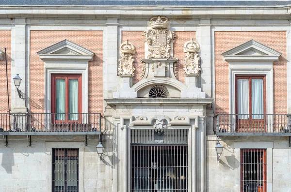Spanya Nın Madrid Şehrindeki Plaza Villa Nın Mimarisi Ortaçağ Şehrinin — Stok fotoğraf