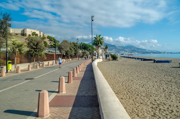 stock image FUENGIROLA, SPAIN - OCTOBER 9, 2021: View of the seafront in the town of Fuengirola, located on the Costa del Sol, Andalusia, southern Spain