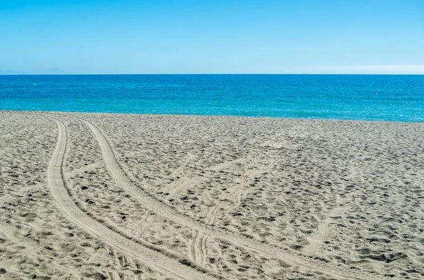 Blick Auf Den Strand Von Fuengirola Andalusien Südspanien — Stockfoto
