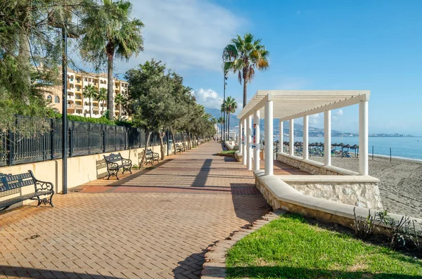 Strandpromenade Der Stadt Fuengirola Der Costa Del Sol Andalusien Südspanien — Stockfoto