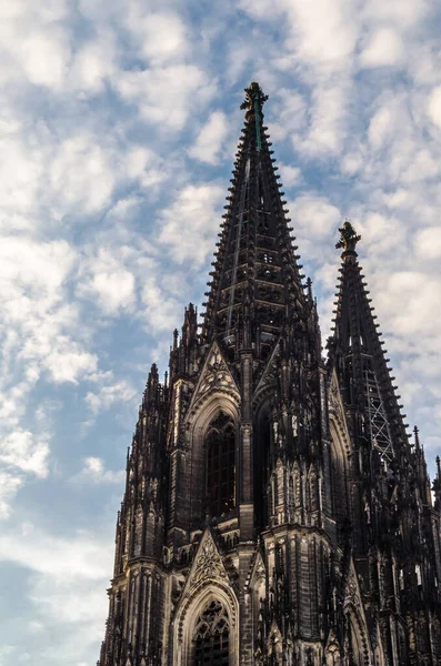 Vlew Famous Gothic Cathedral Cologne North Rhine Westphalia Germany — стоковое фото