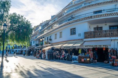 MIJAS, SPAIN - OCTOBER 9, 2021: View of streets and typical architecture in the town of Mijas, located on the Costa del Sol, Malaga province, Andalusia, southern Spain