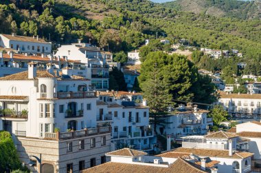 View of the town of Mijas on the Costa del Sol, Malaga province, Andalusia, southern Spain