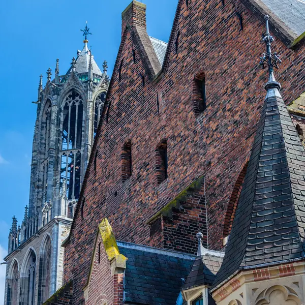 Stadsgezicht Straatbeeld Typische Architectuur Utrecht Nederland — Stockfoto