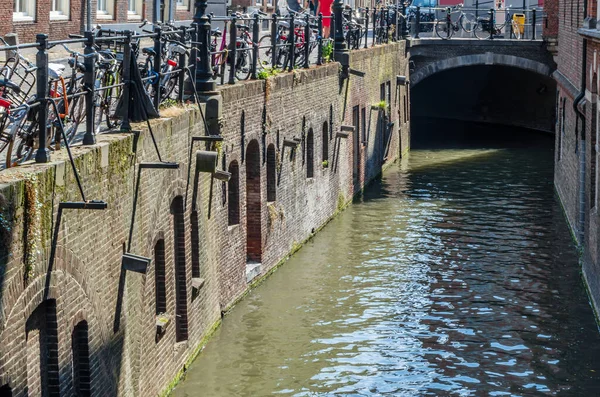 Městská Scéna Pohled Kanály Kola Utrechtu Nizozemsko — Stock fotografie