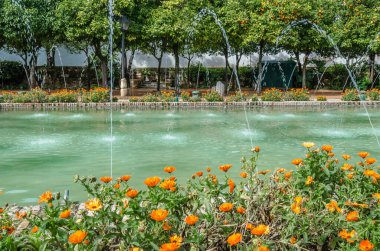 Alcazar de los Reyes Cristianos, Cordoba, Endülüs, Güney İspanya 'nın güzel bahçeleri