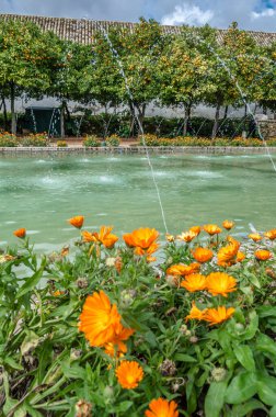 Alcazar de los Reyes Cristianos, Cordoba, Endülüs, Güney İspanya 'nın güzel bahçeleri
