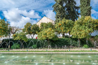 Alcazar de los Reyes Cristianos, Cordoba, Endülüs, Güney İspanya 'nın güzel bahçeleri