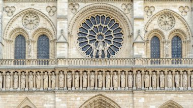 Fransa 'nın ünlü Gotik Notre-Dame de Paris Katedrali