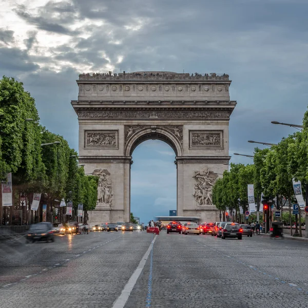 Paris França Julho 2014 Arco Triunfo Famoso Marco Paris Visto — Fotografia de Stock