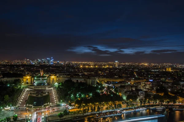 Міський Пейзаж Вид Повітря Вночі Парижі Франція — стокове фото