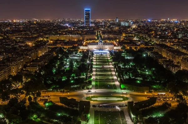 Городской Пейзаж Ночной Вид Воздуха Париж Франция — стоковое фото