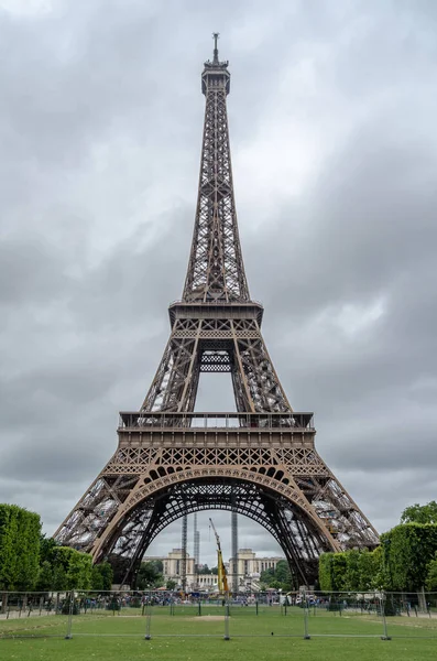 Vista Torre Eiffel Paris França Champs Mars — Fotografia de Stock