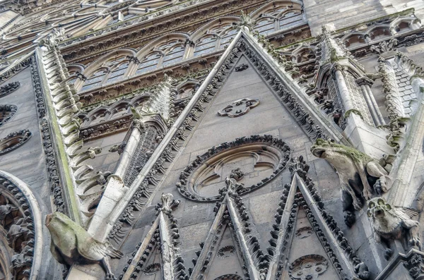フランス ノートルダム大聖堂の有名なゴシック様式のファサード — ストック写真
