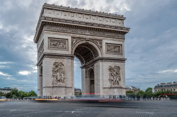 Vista Arco Triunfo Famoso Marco Paris França — Fotografia de Stock