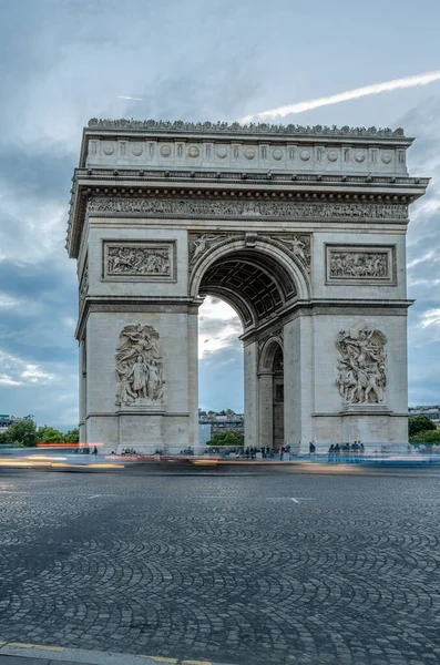 Vista Arco Triunfo Famoso Marco Paris França — Fotografia de Stock