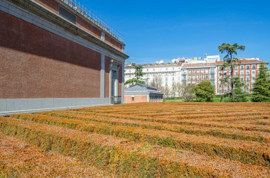 MADRID, İspanya - 23 Şubat 2014: Madrid, İspanya 'nın başlıca turistik merkezlerinden biri olan Prado Müzesi' nin mimari ayrıntıları