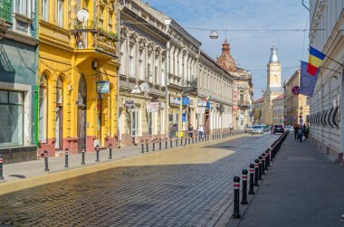 SATU MARE, ROMANIA - 23 Eylül 2019: Romanya 'nın kuzeybatısındaki eski Satu Mare kasabasındaki sokakları görmek