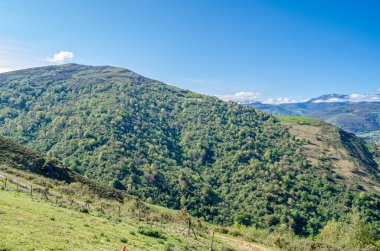 Mountain landscape in the Sierra de Cantabria (Cantabria mountain range), northern Spain clipart