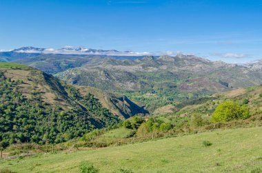 Sierra de Cantabria 'daki dağ manzarası (Cantabria dağ sırası), kuzey İspanya
