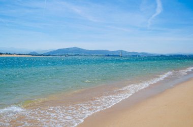 Santander, Cantabria, Kuzey İspanya 'da bir sahil manzarası