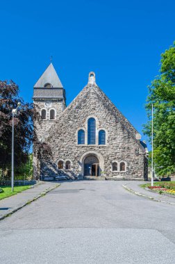 Norveç 'in Alesund kentindeki kilise manzarası, 1909' da Art Nouveau tarzında inşa edilmiş.