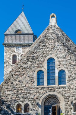 Norveç 'in Alesund kentindeki kilise manzarası, 1909' da Art Nouveau tarzında inşa edilmiş.